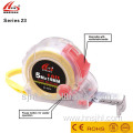 Transparent coating measuring tape with two brakes